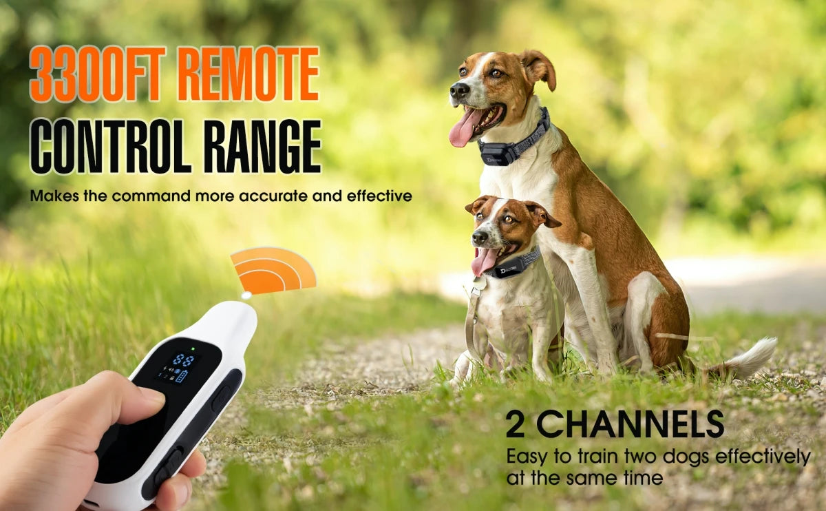 Furgone™ 800m Digital Dog Training Collar Waterproof Rechargeable Remote Control Pet with LCD Display for All Size Shock Vibration Sound